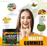 Hemp Gummies - Relaxation & Sleep - 2,500,000 - Natural Fruit Flavors Tasty Relief – Made in USA – 100ct