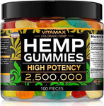 Hemp Gummies - Relaxation & Sleep - 2,500,000 - Natural Fruit Flavors Tasty Relief – Made in USA – 100ct