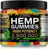 Hemp Gummies - Relaxation & Sleep - 2,500,000 - Natural Fruit Flavors Tasty Relief – Made in USA – 100ct