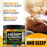 Hemp Gummies - Relaxation & Sleep - 2,500,000 - Natural Fruit Flavors Tasty Relief – Made in USA – 100ct