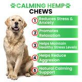 Hemp Calming Chews for Dogs - Hemp Oil - Sleep Calming Aid - Advanced Health Joint Support Supplement - Separation Anxiety