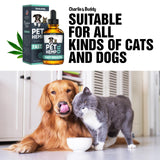 Charlie & Buddy Hеmp Оil Dogs Cats - Helps Pets with Аnxiеty, Pаin, Strеss, Slееp, Аrthritis, Sеizures Rеlief - Нiр Jоint Hеalth - Cаlming Trеats