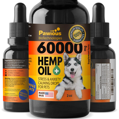 Hemp Oil for Dogs & Cats - 2oz Bottle  USA